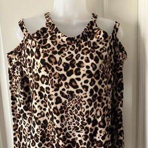 NWOT Animal Print Cold Shoulder